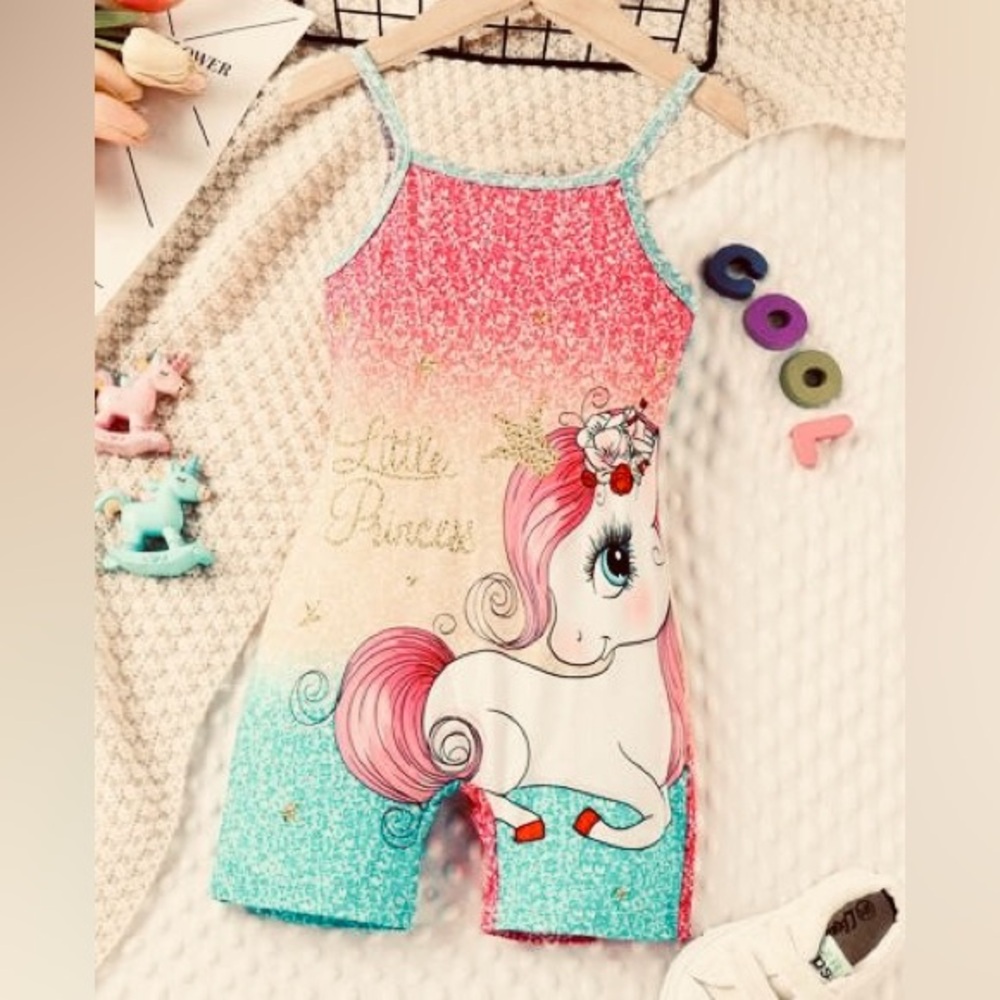GIRLS UNICORN JUMPSUIT ONSIE SIZE 4Y